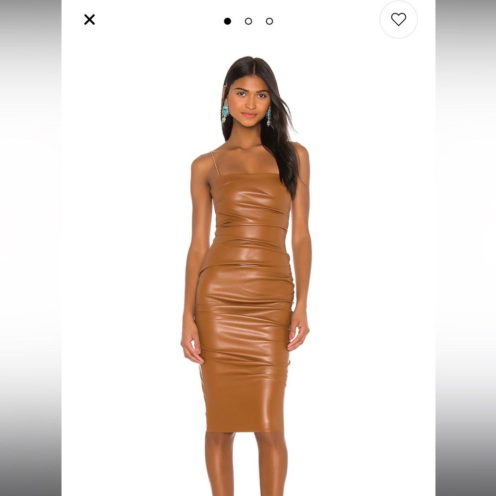 Revolve brown faux leather dress